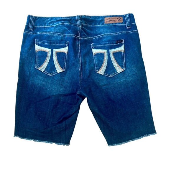 7 For All Mankind Women's Indigo Jean Shorts - Picture 1 of 5